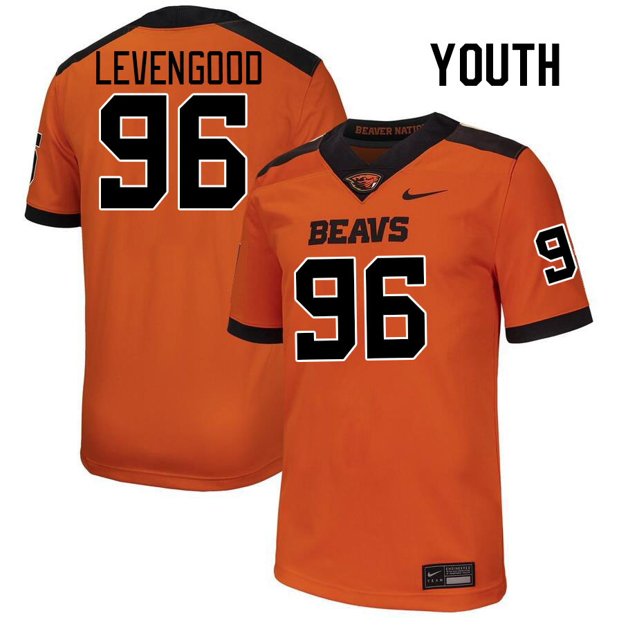 Youth #96 Luke Levengood Oregon State Beavers College Football Jerseys Stitched-Orange